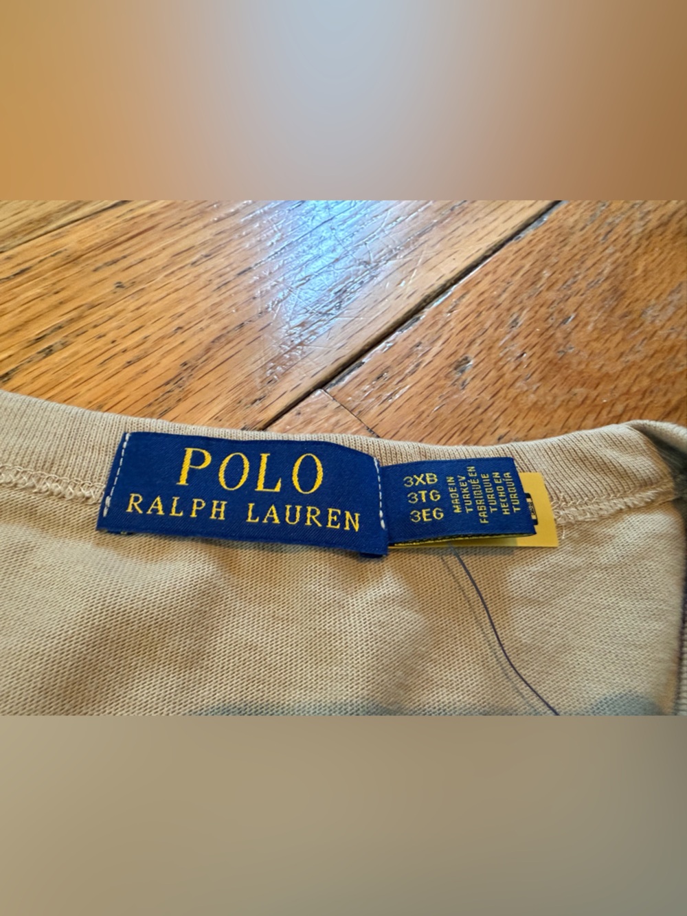 Polo Ralph Lauren Beige Embroidered BIG PONY Classic Fit T Shirt Men’s Size 3XB - Picture 5 of 13